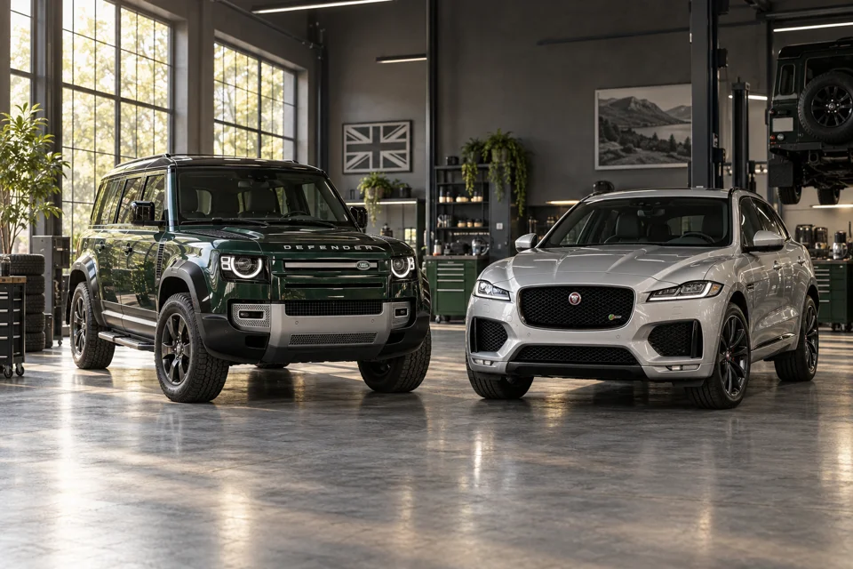 Land Rover и Jaguar в мастерской — тематическая обложка
